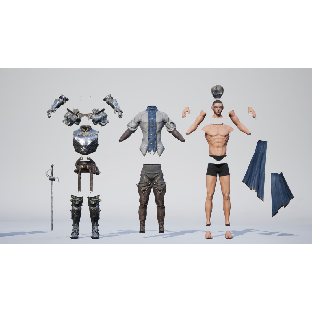 Medieval Explorer Soldier 3D Model – Low Poly Game-Ready Character, FBX - View 8