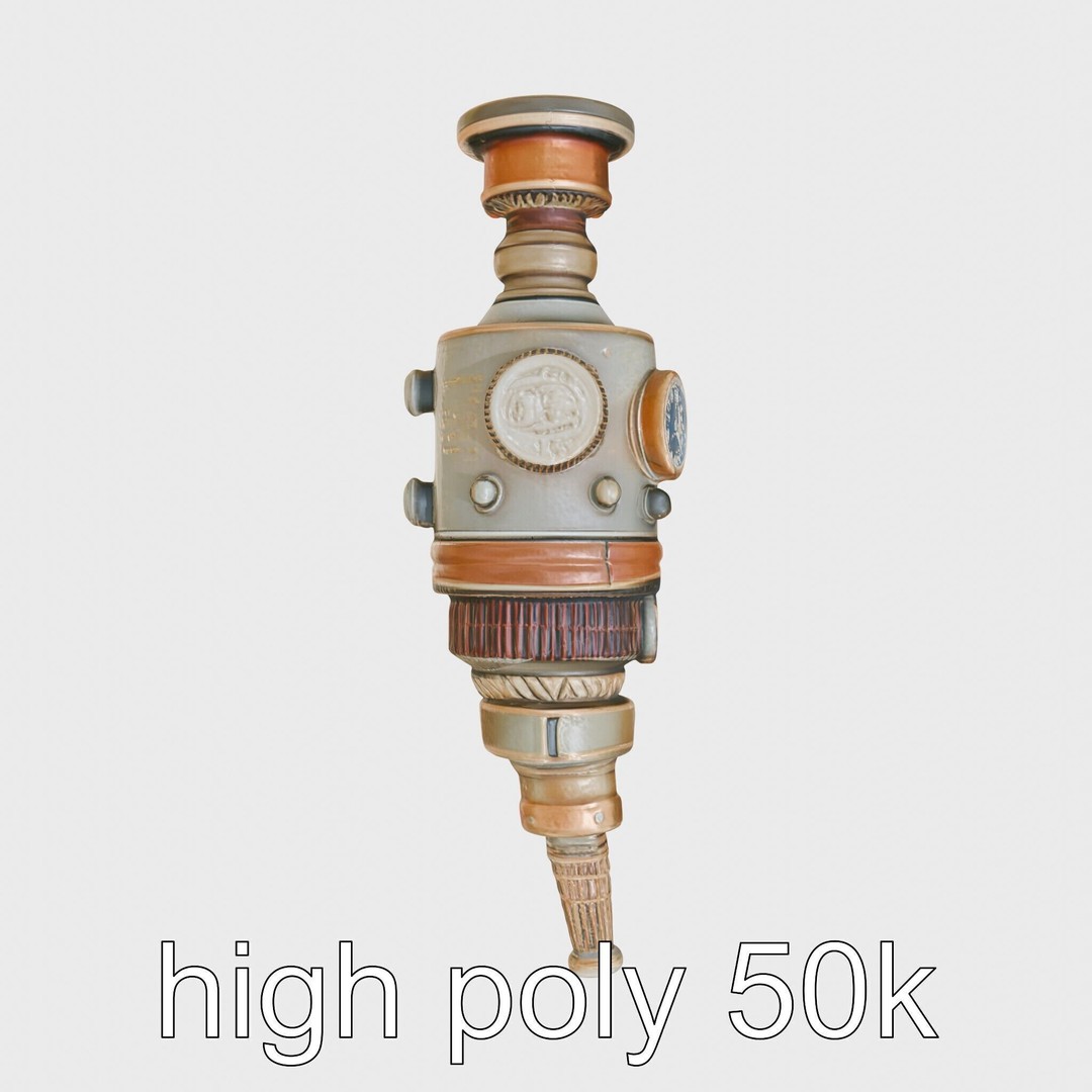 Steampunk Nautical Telescope 3D Model – Low Poly Vintage Asset, FBX - View 10