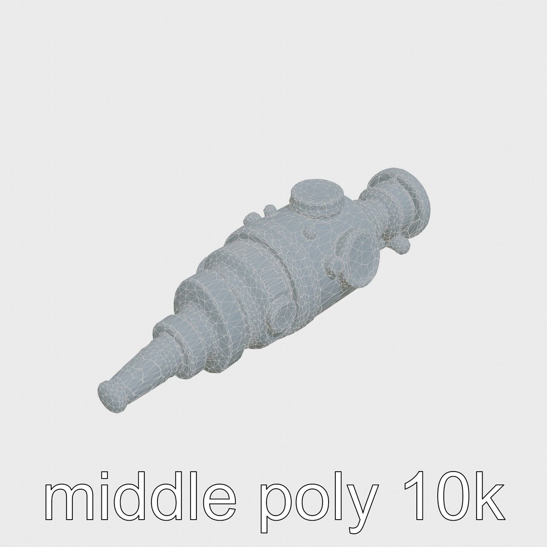 Steampunk Nautical Telescope 3D Model – Low Poly Vintage Asset, FBX - View 12