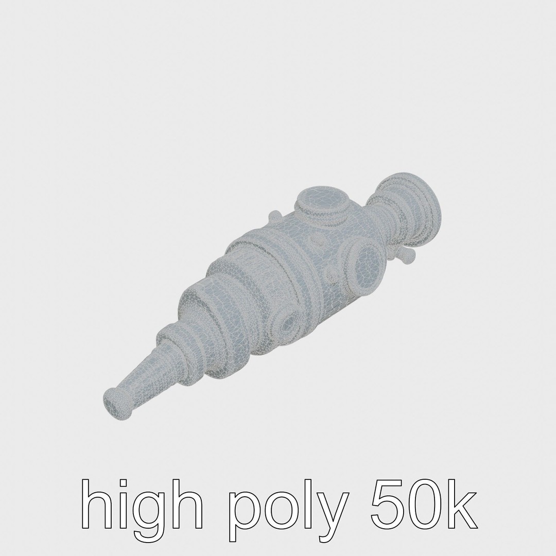 Steampunk Nautical Telescope 3D Model – Low Poly Vintage Asset, FBX - View 15