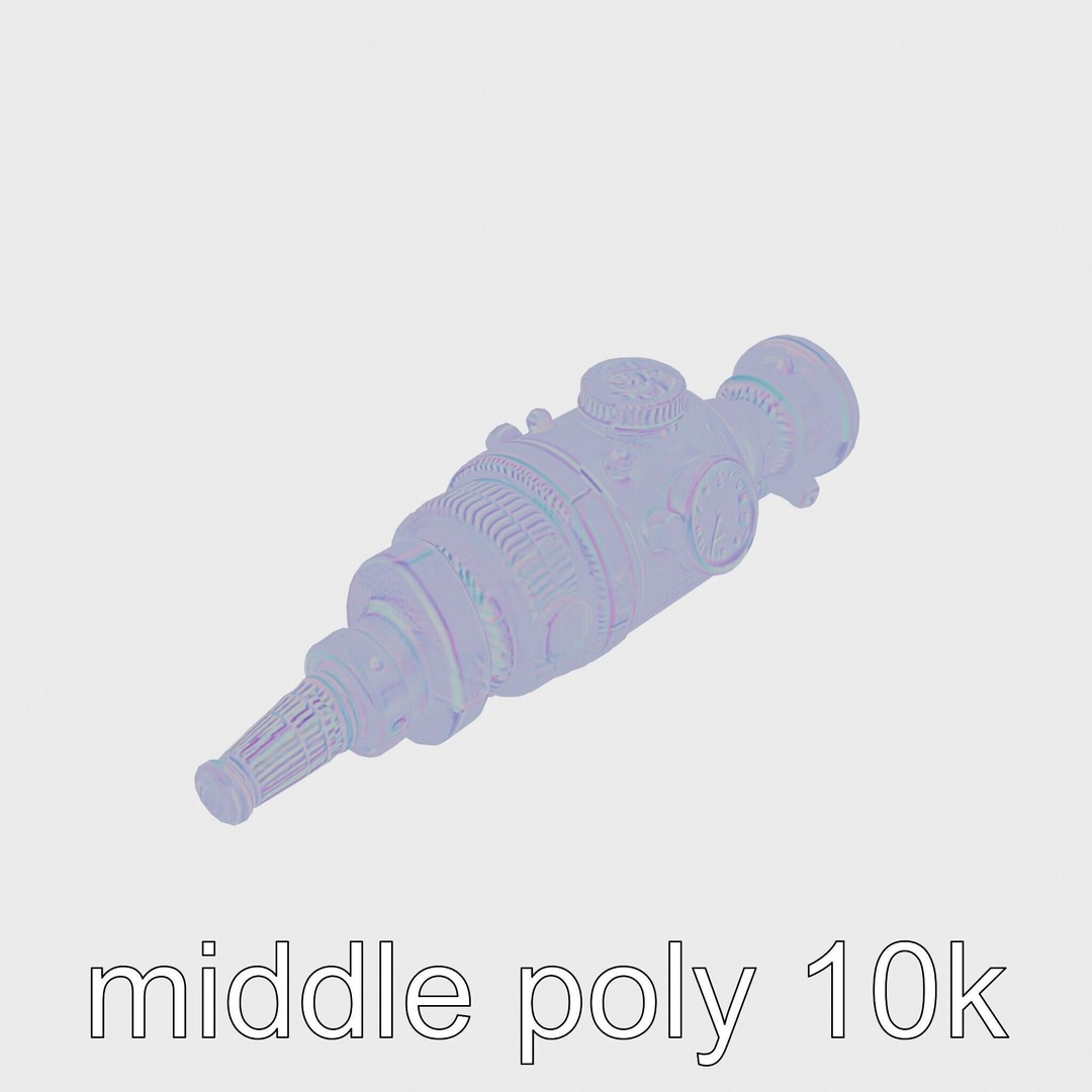 Steampunk Nautical Telescope 3D Model – Low Poly Vintage Asset, FBX - View 18