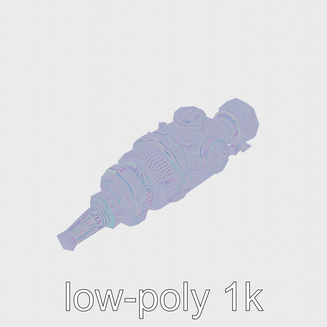 Steampunk Nautical Telescope 3D Model – Low Poly Vintage Asset, FBX - View 19