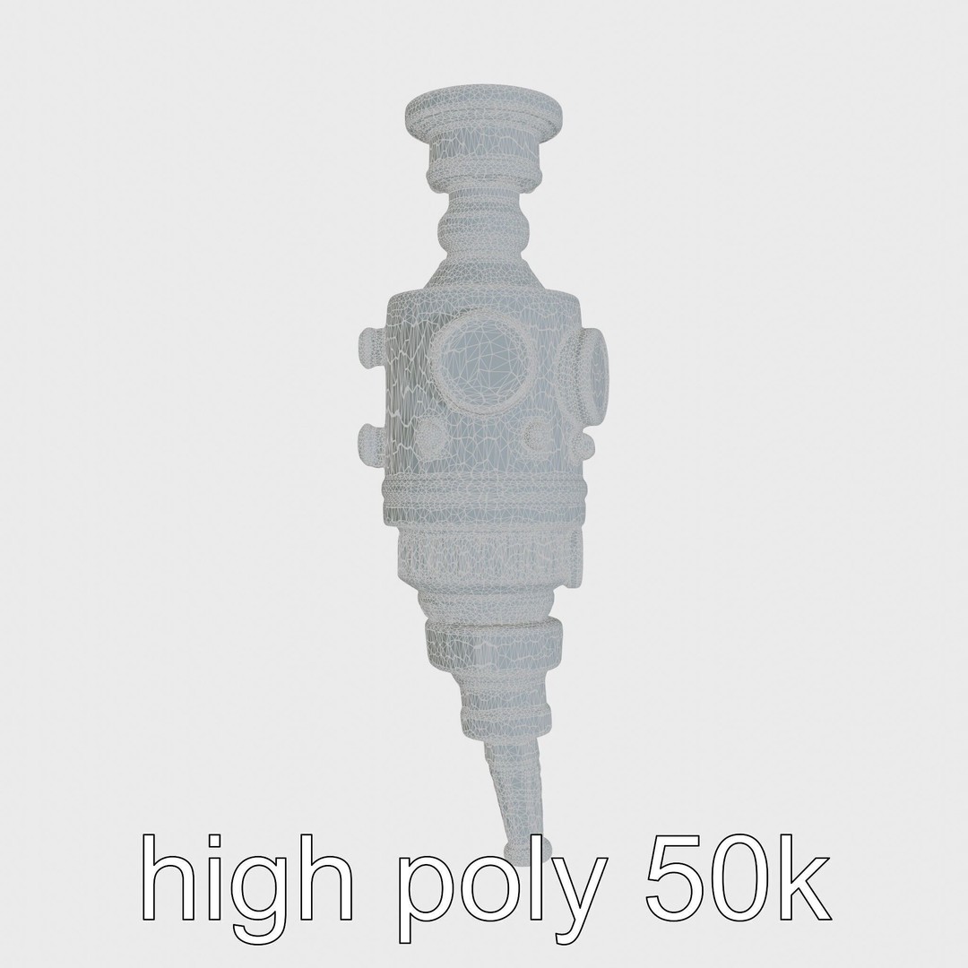 Steampunk Nautical Telescope 3D Model – Low Poly Vintage Asset, FBX - View 26