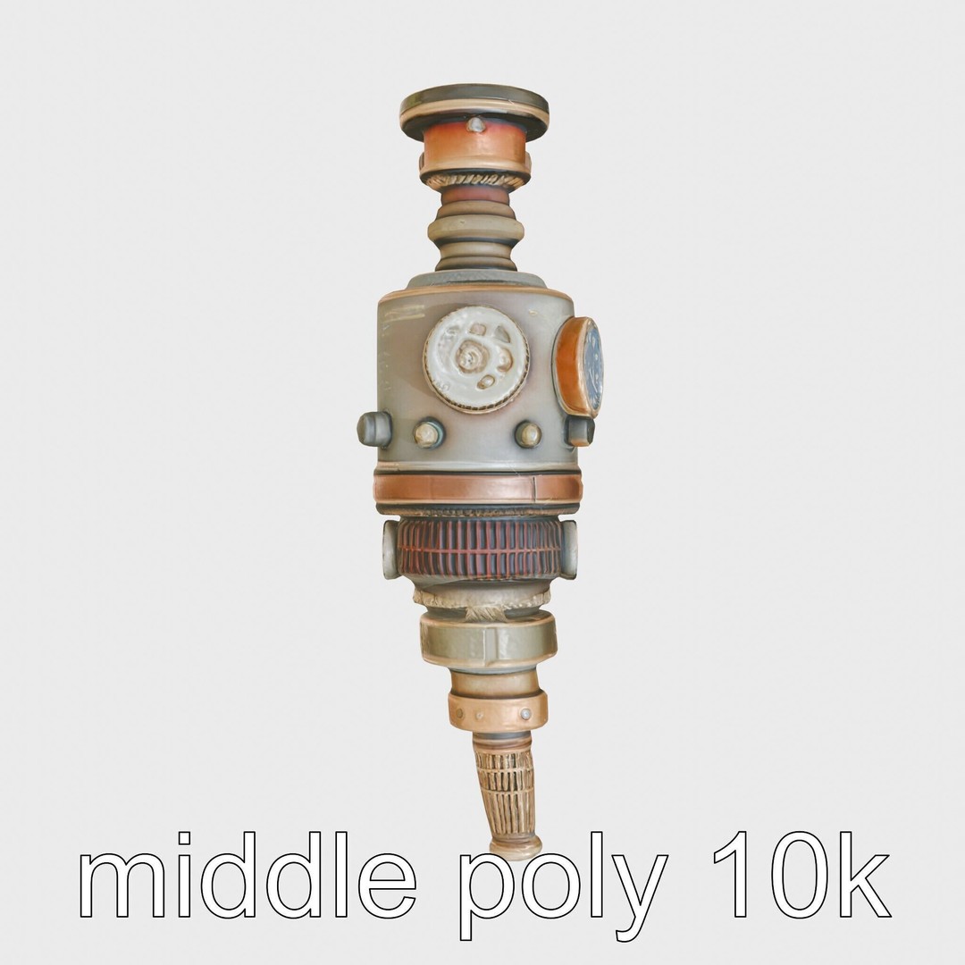 Steampunk Nautical Telescope 3D Model – Low Poly Vintage Asset, FBX - View 30