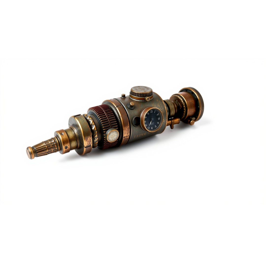 Steampunk Nautical Telescope 3D Model – Low Poly Vintage Asset, FBX - View 5