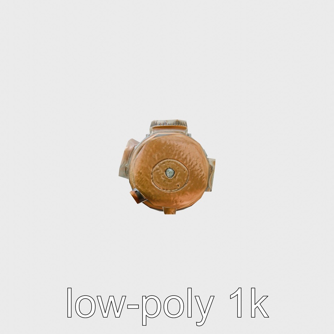 Steampunk Nautical Telescope 3D Model – Low Poly Vintage Asset, FBX - View 6