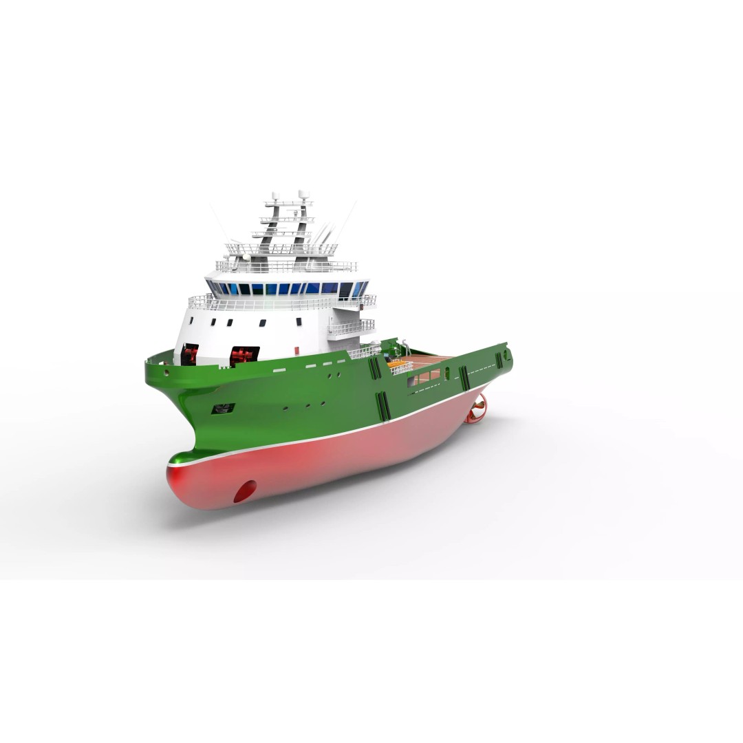 Anchor Handling Tug Supply 3D Model – Low Poly Industrial Watercraft, FBX - View 2