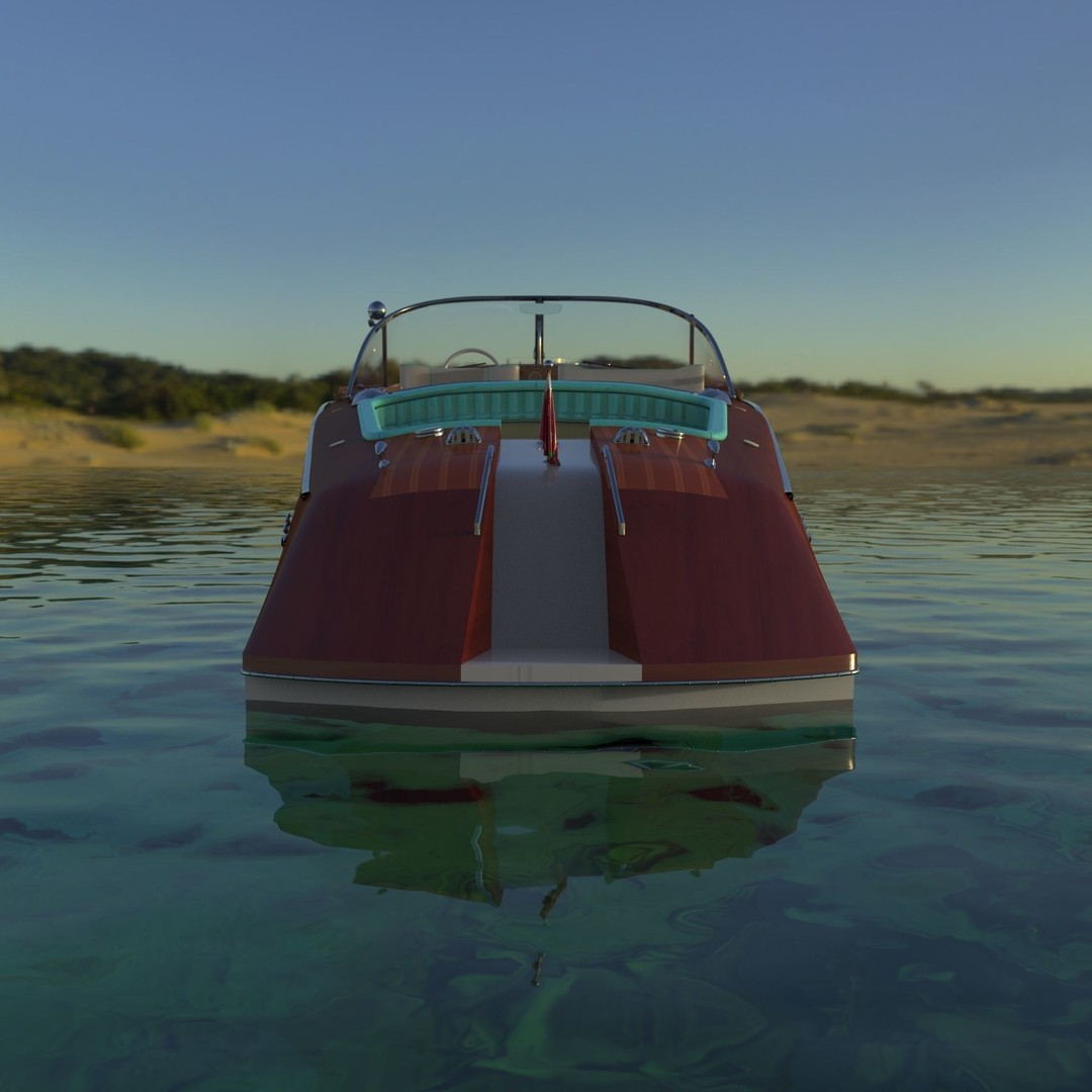 Riva Aquarama 3D Model – Classic Wooden Speedboat, FBX, OBJ