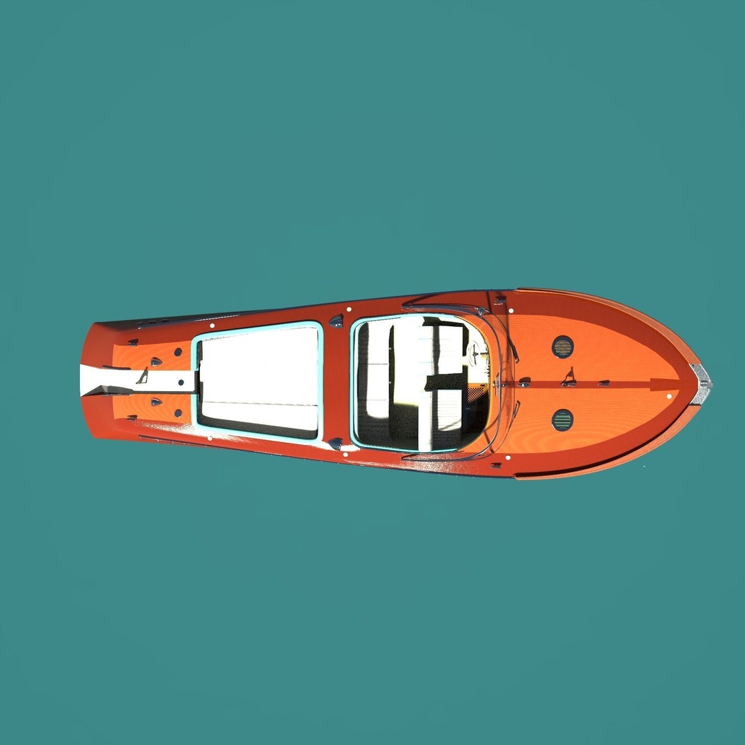 Riva Aquarama 3D Model – Classic Wooden Speedboat, FBX, OBJ - View 12