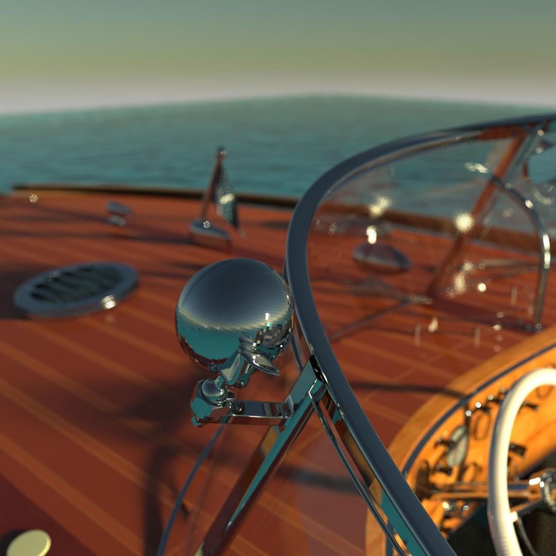 Riva Aquarama 3D Model – Classic Wooden Speedboat, FBX, OBJ - View 13