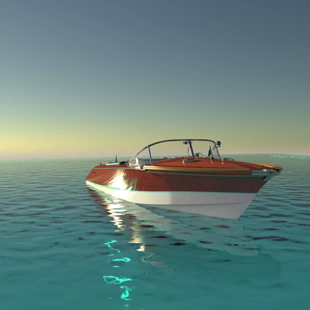 Riva Aquarama 3D Model – Classic Wooden Speedboat, FBX, OBJ - View 2