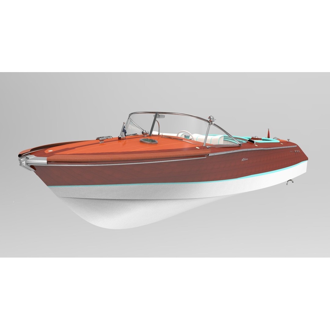 Riva Aquarama 3D Model – Classic Wooden Speedboat, FBX, OBJ - View 4
