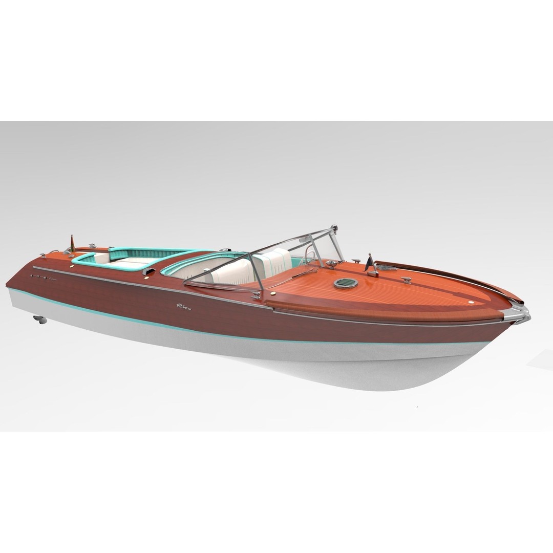 Riva Aquarama 3D Model – Classic Wooden Speedboat, FBX, OBJ - View 5