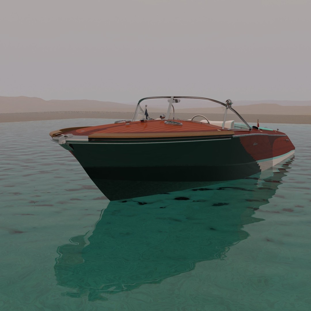 Riva Aquarama 3D Model – Classic Wooden Speedboat, FBX, OBJ - View 6