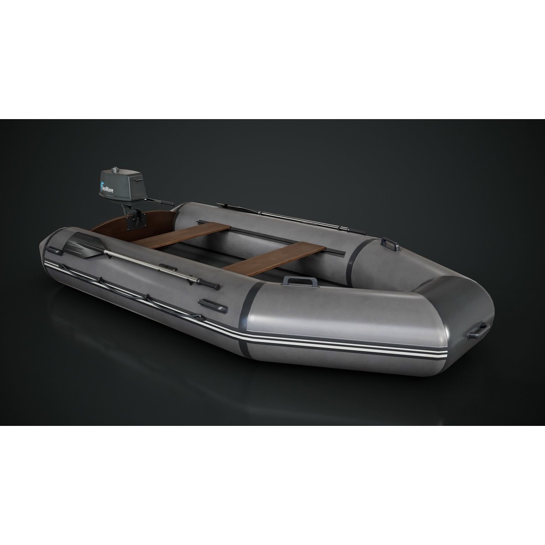 Inflatable Boat 3D Model – Low Poly Game Asset, FBX, Blender - View 10