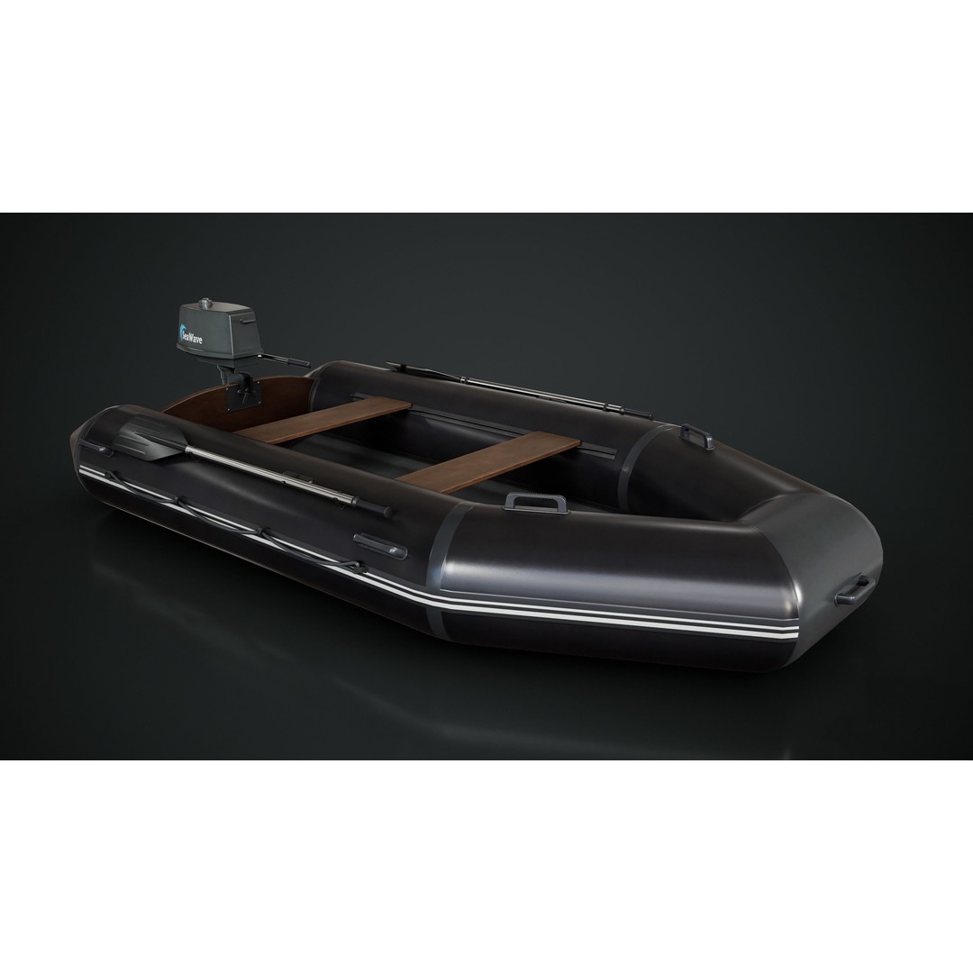 Inflatable Boat 3D Model – Low Poly Game Asset, FBX, Blender - View 11