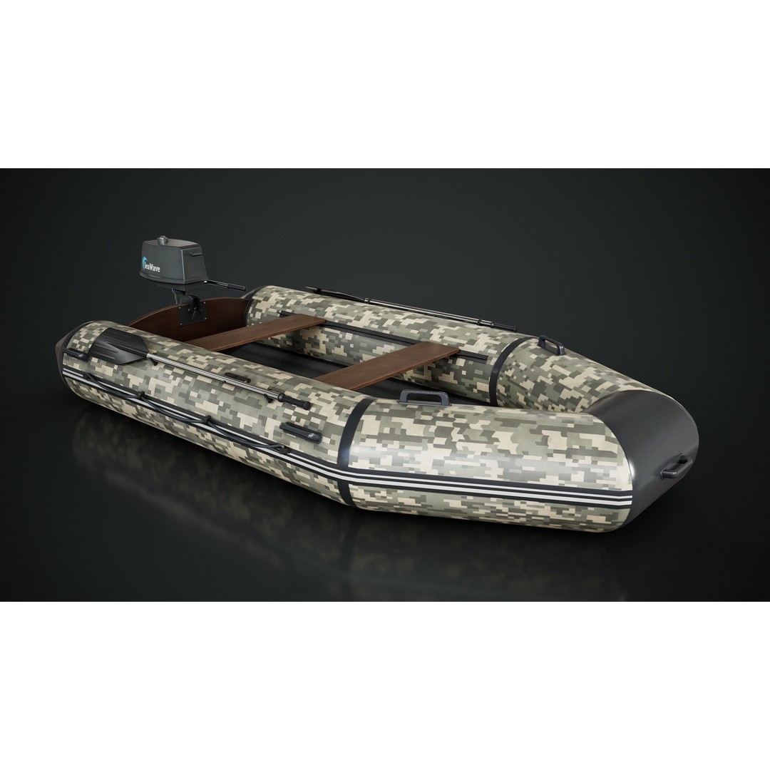 Inflatable Boat 3D Model – Low Poly Game Asset, FBX, Blender - View 12