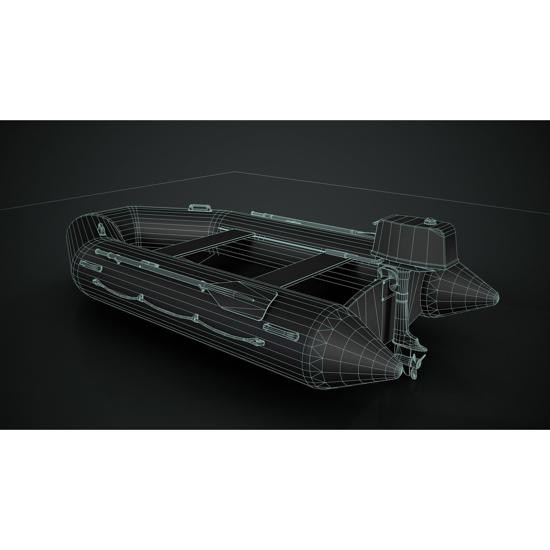Inflatable Boat 3D Model – Low Poly Game Asset, FBX, Blender - View 15