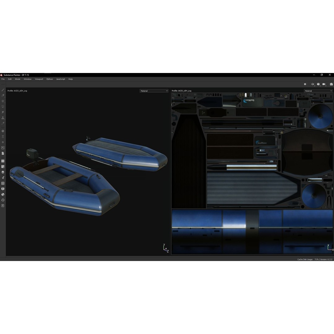 Inflatable Boat 3D Model – Low Poly Game Asset, FBX, Blender - View 16