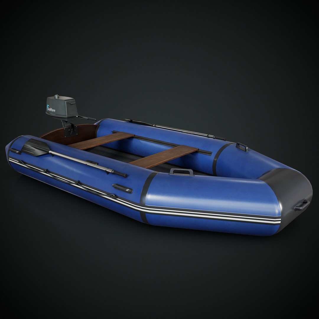 Inflatable Boat 3D Model – Low Poly Game Asset, FBX, Blender - View 3