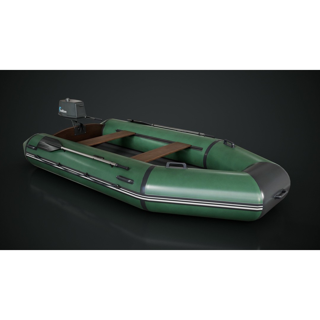 Inflatable Boat 3D Model – Low Poly Game Asset, FBX, Blender - View 5