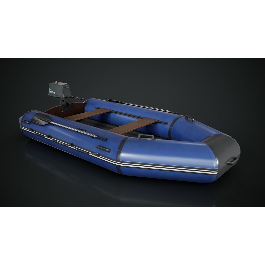 Inflatable Boat 3D Model – Low Poly Game Asset, FBX, Blender - View 6