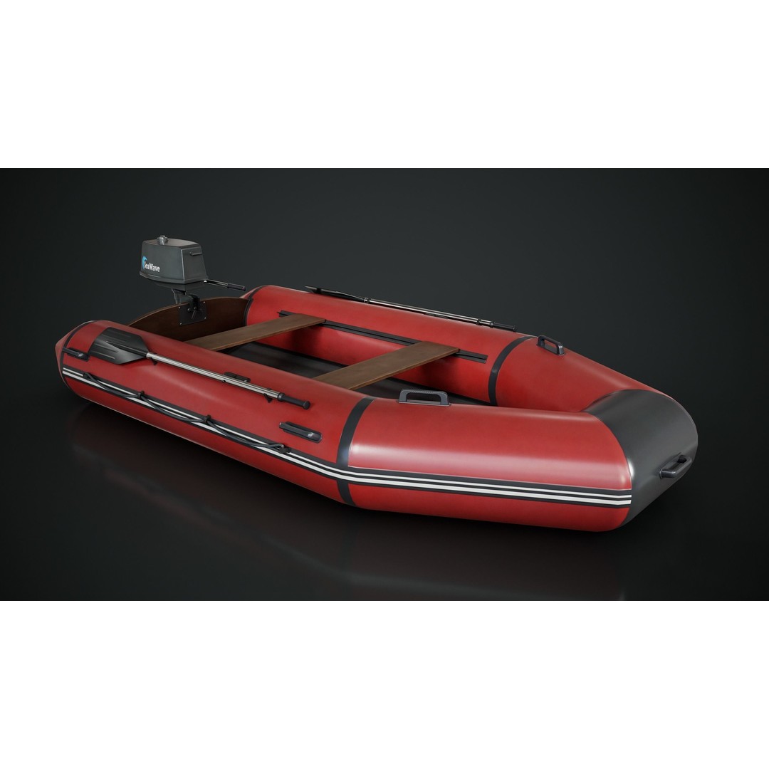 Inflatable Boat 3D Model – Low Poly Game Asset, FBX, Blender - View 7