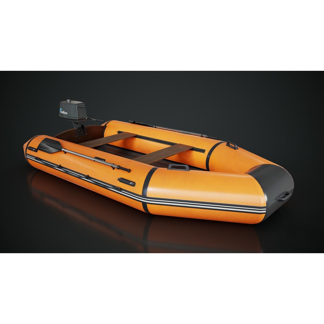 Inflatable Boat 3D Model – Low Poly Game Asset, FBX, Blender - View 8