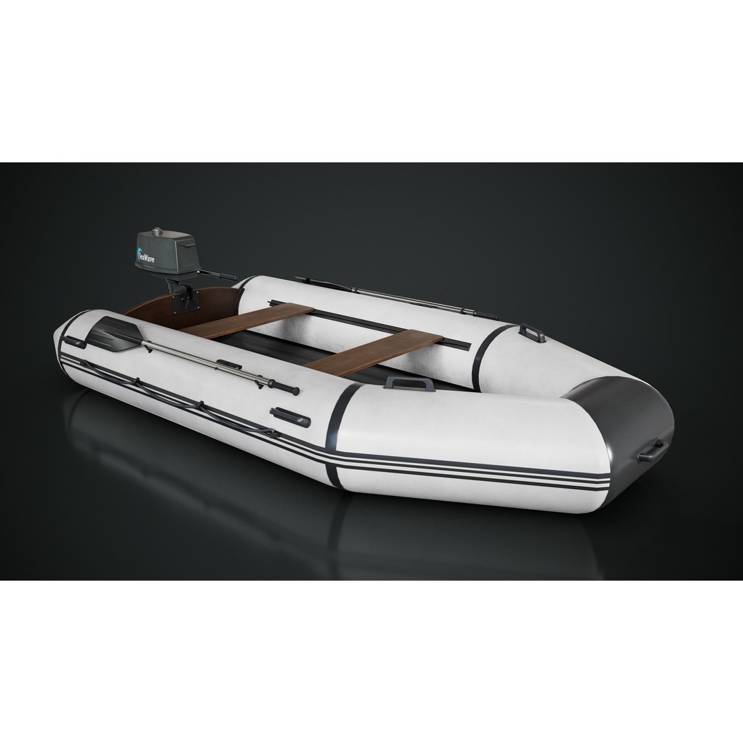 Inflatable Boat 3D Model – Low Poly Game Asset, FBX, Blender - View 9