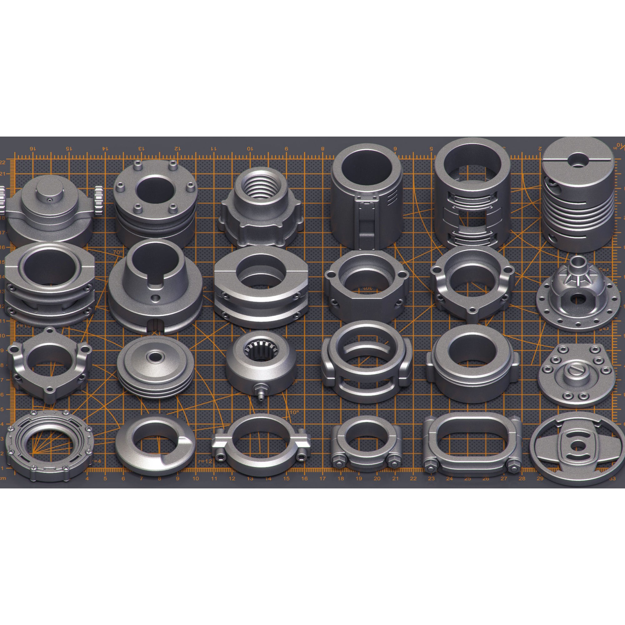 Mega Pack Hard Surface Kitbash - Game-Ready 3D Model