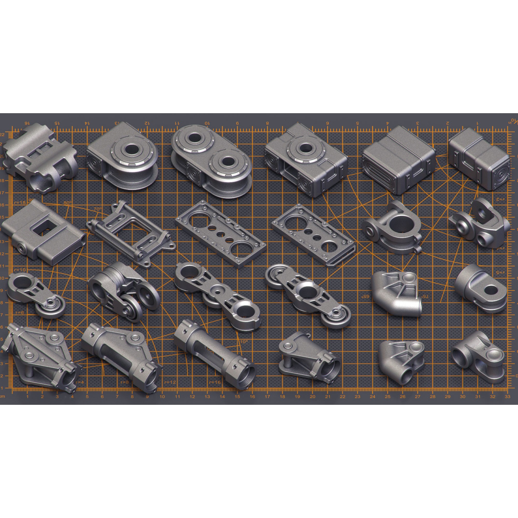 Mega Pack Hard Surface Kitbash - Game-Ready 3D Model - View 11