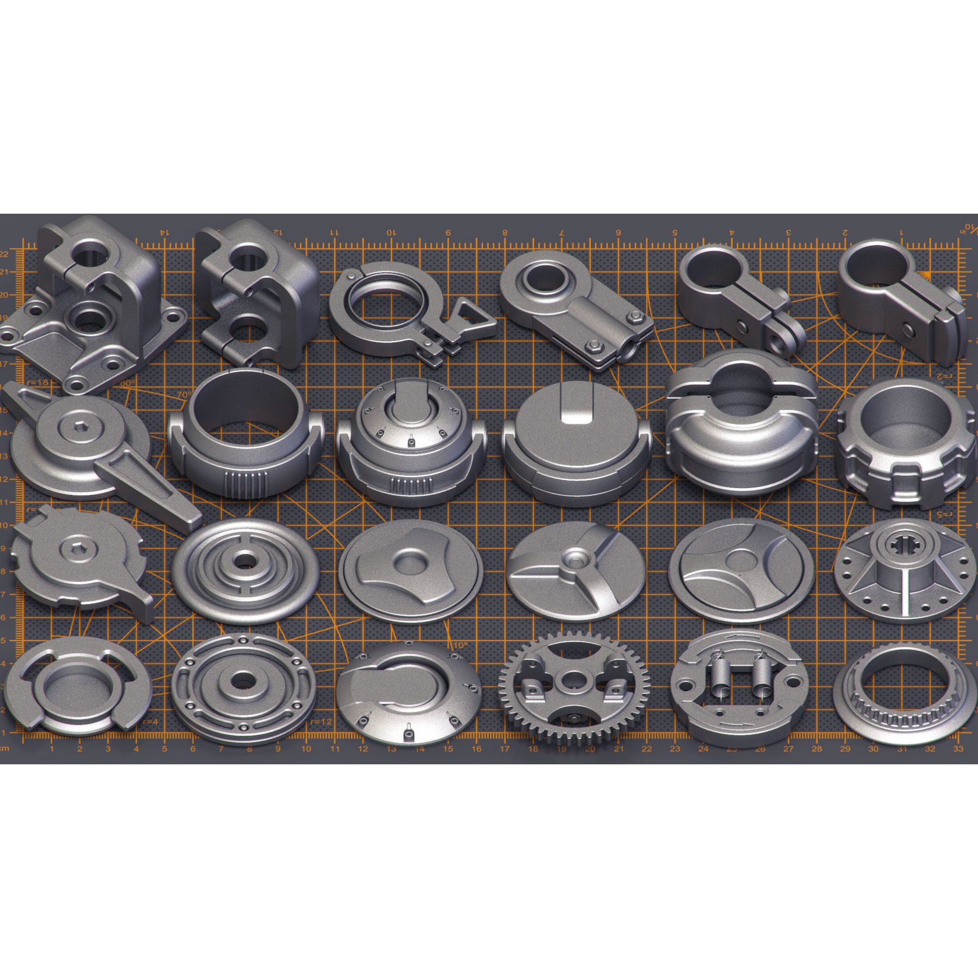 Mega Pack Hard Surface Kitbash - Game-Ready 3D Model - View 21