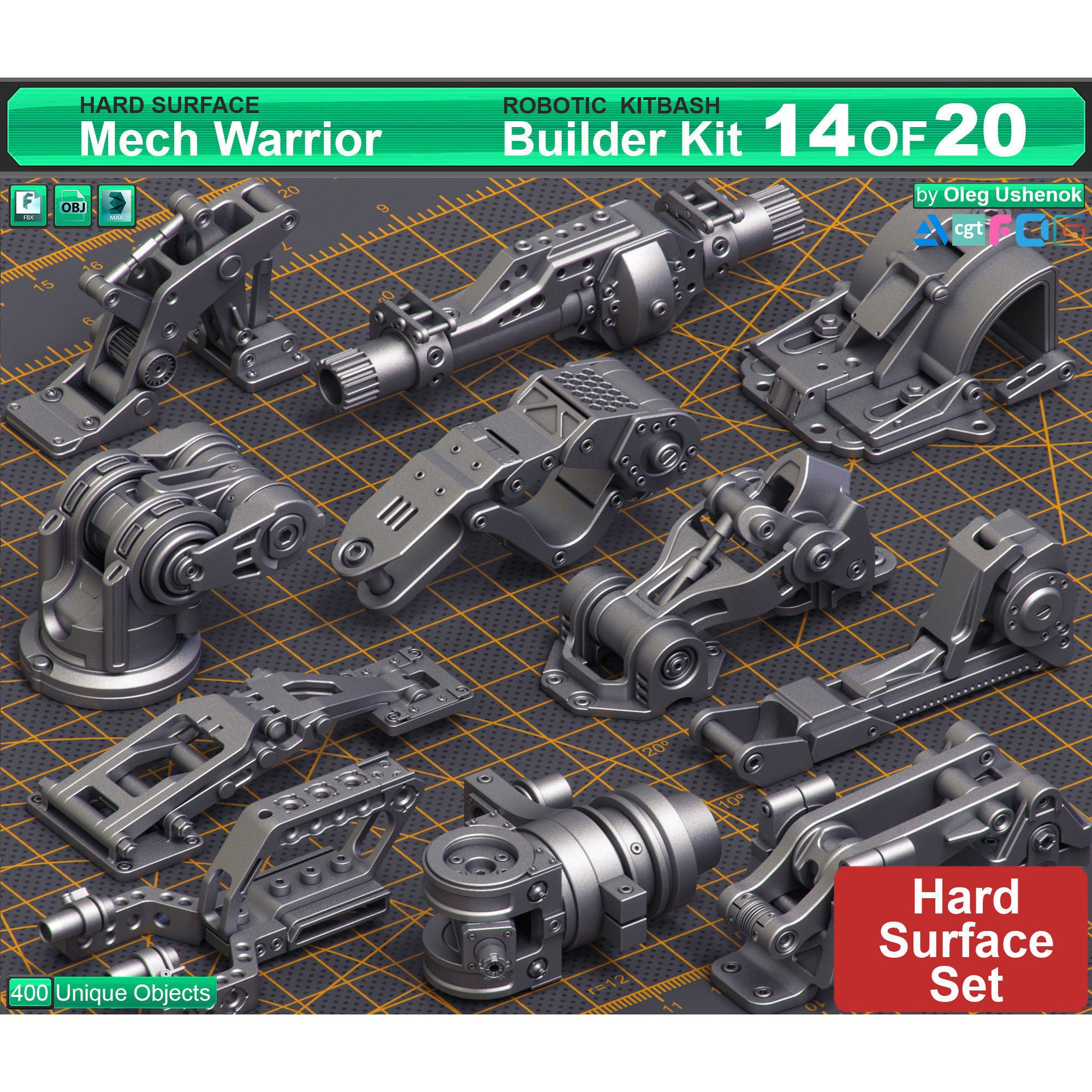 Mega Pack Hard Surface Kitbash - Game-Ready 3D Model - View 3