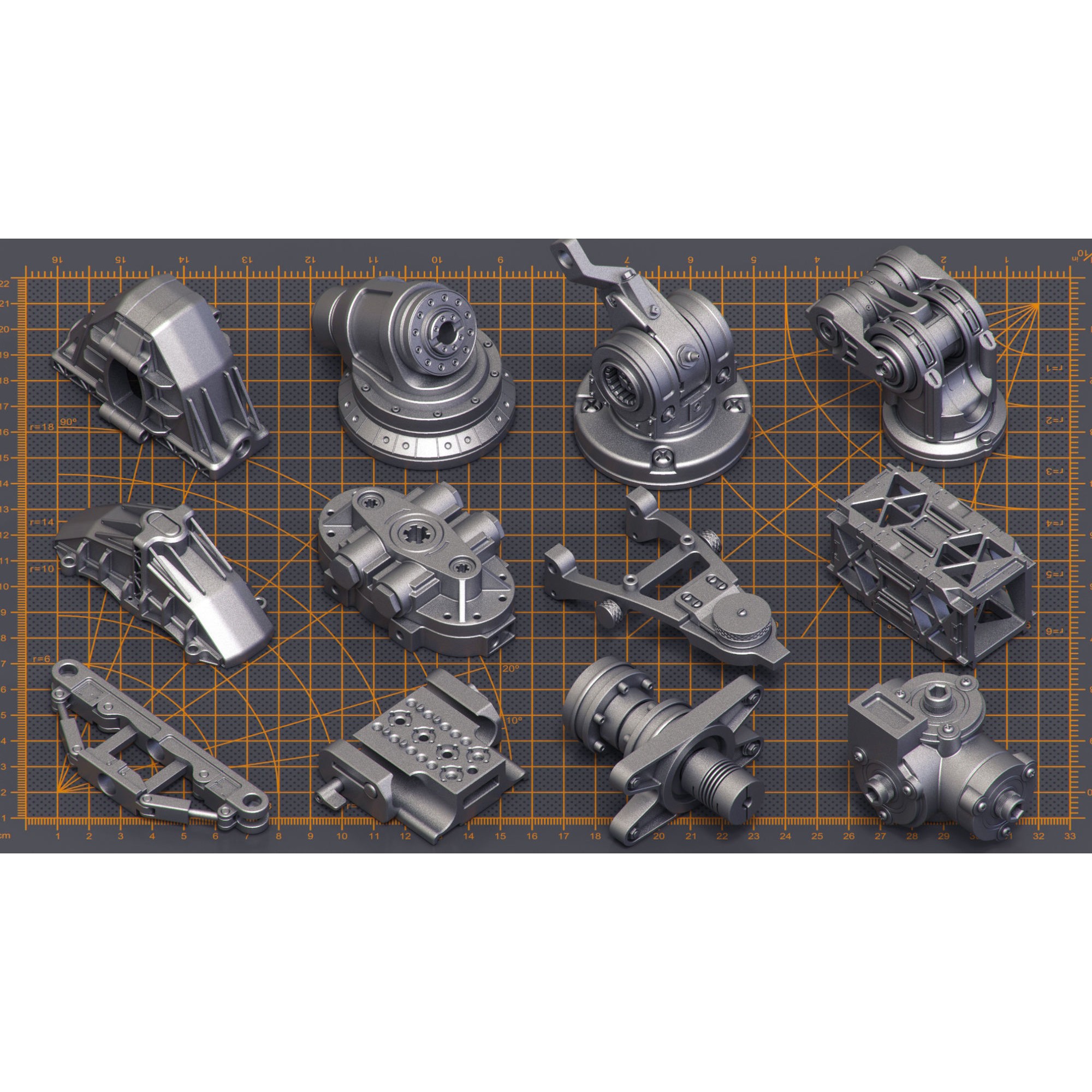 Mega Pack Hard Surface Kitbash - Game-Ready 3D Model - View 5