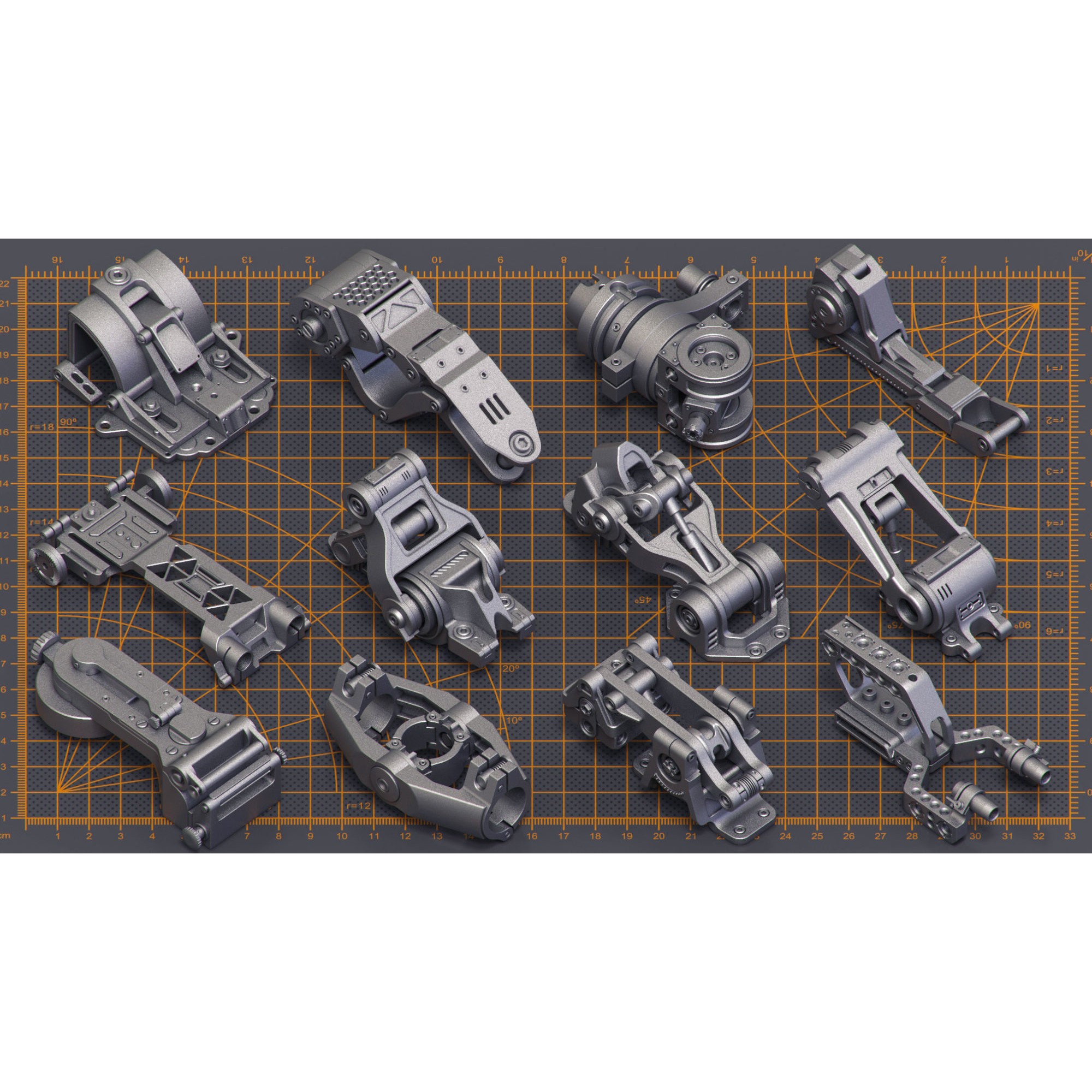 Mega Pack Hard Surface Kitbash - Game-Ready 3D Model - View 6