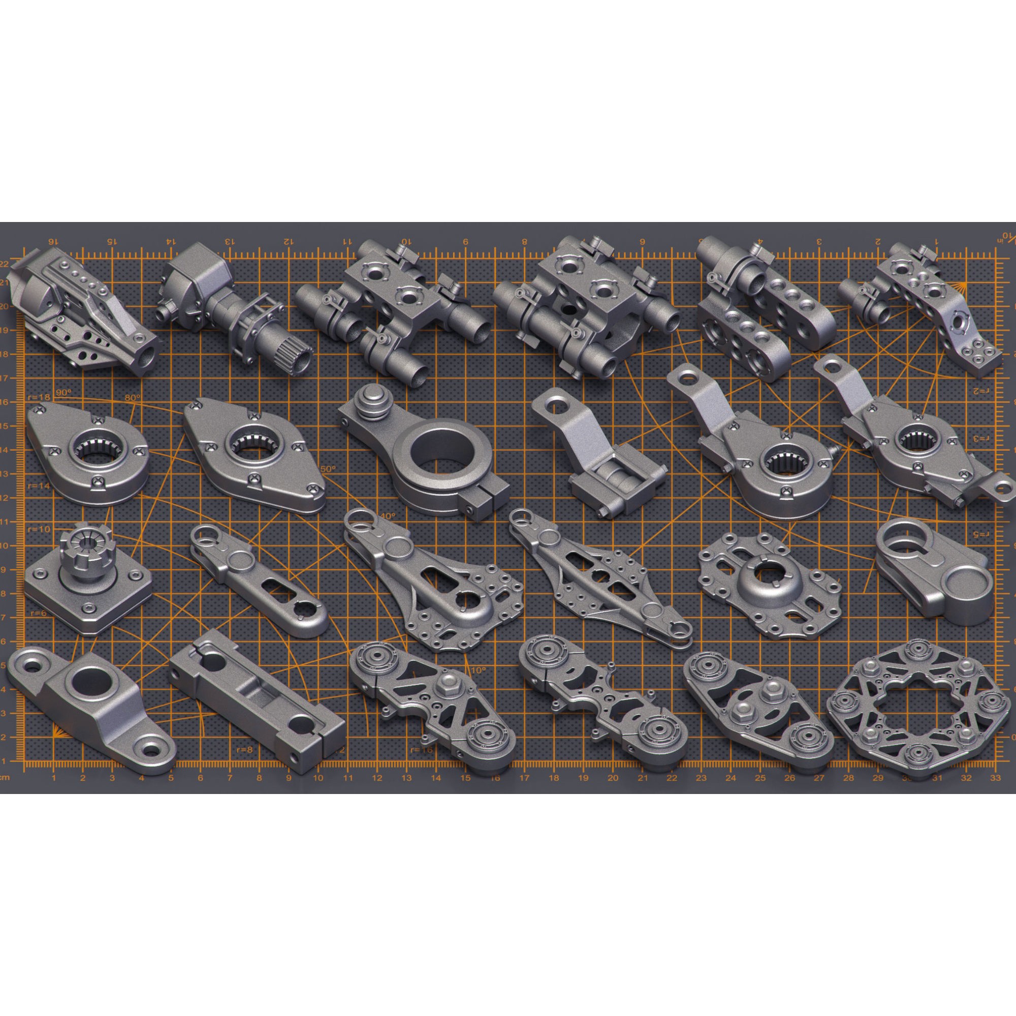 Mega Pack Hard Surface Kitbash - Game-Ready 3D Model - View 8