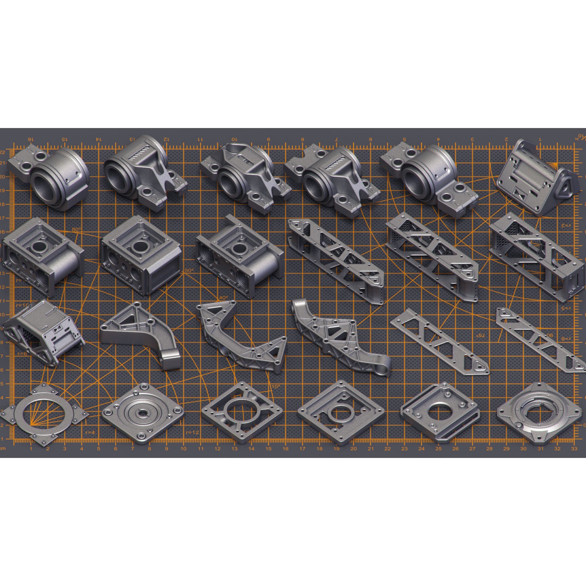 Mega Pack Hard Surface Kitbash - Game-Ready 3D Model - View 9