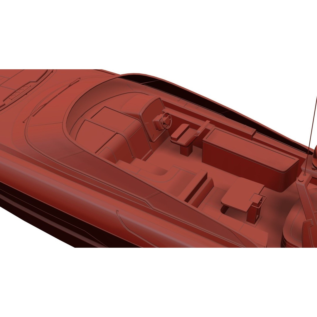 Modern Motor Boat 3D Model – Mid-Poly Visualization Asset, FBX - View 10