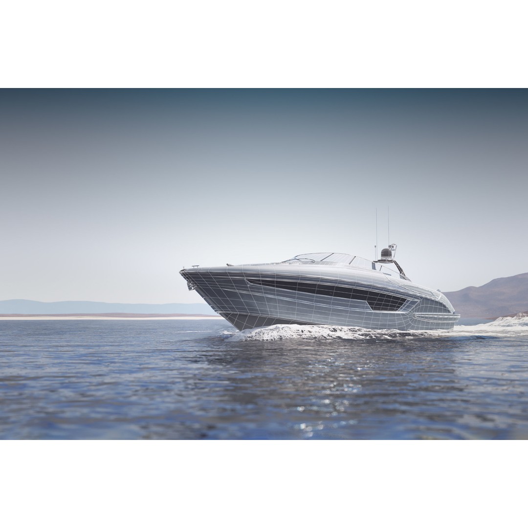 Modern Motor Boat 3D Model – Mid-Poly Visualization Asset, FBX - View 3