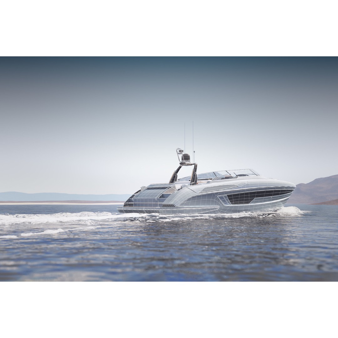 Modern Motor Boat 3D Model – Mid-Poly Visualization Asset, FBX - View 5