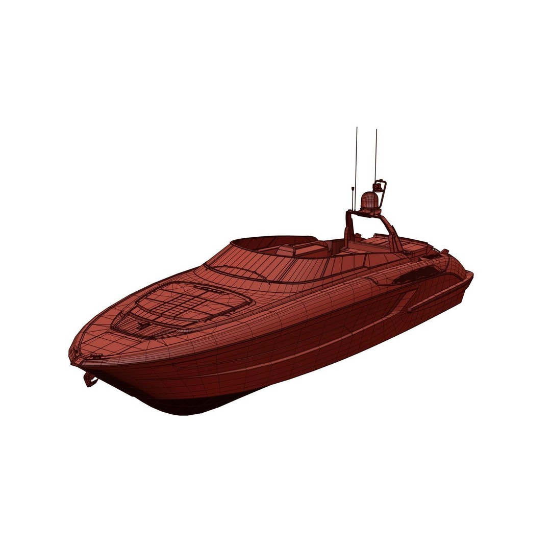 Modern Motor Boat 3D Model – Mid-Poly Visualization Asset, FBX - View 6