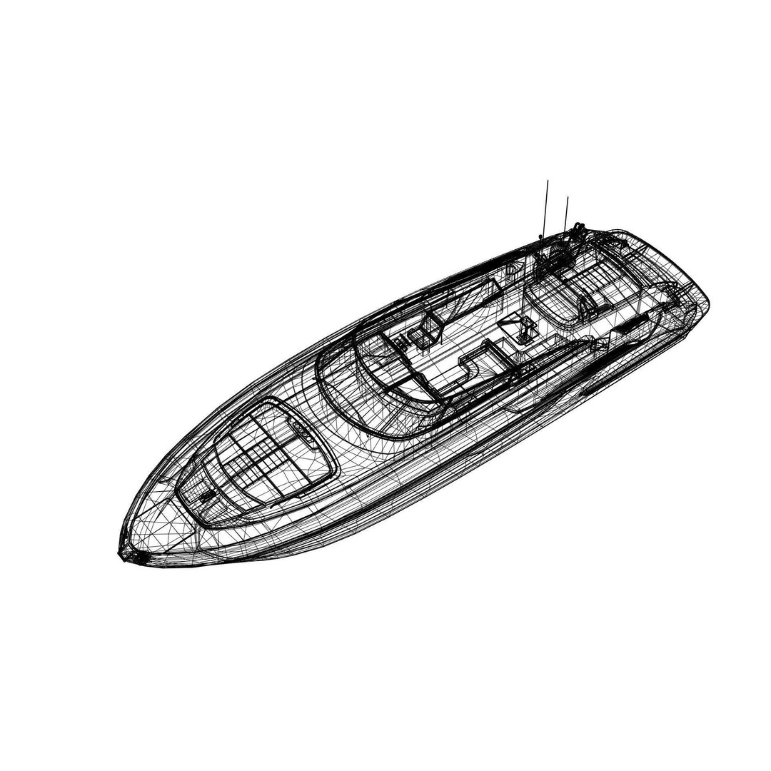 Modern Motor Boat 3D Model – Mid-Poly Visualization Asset, FBX - View 8