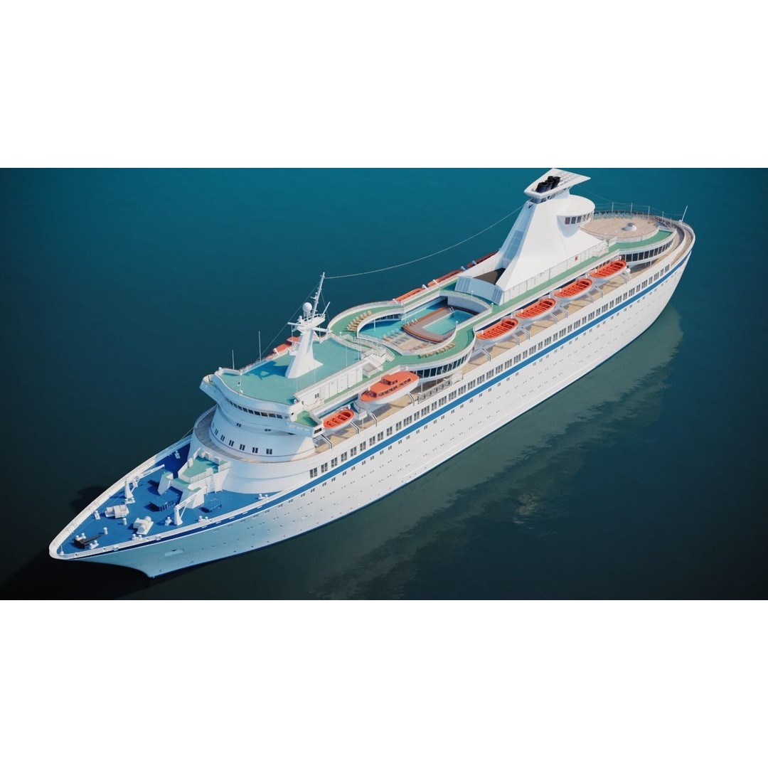Vintage Cruiseship 3D Model – High Poly Detailed Ocean Liner, FBX & OBJ - View 13