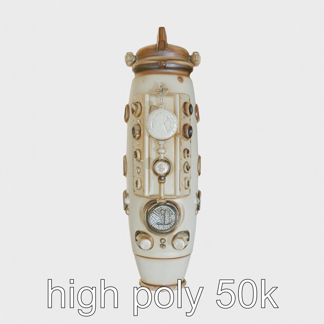 Antique Deep Diver Submarine 3D Model – Low Poly PBR Asset, FBX - View 19