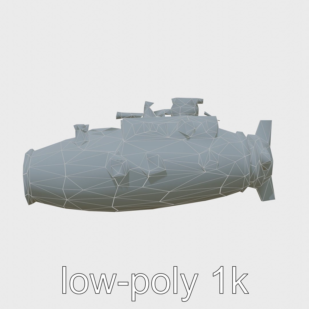 Antique Deep Diver Submarine 3D Model – Low Poly PBR Asset, FBX - View 20