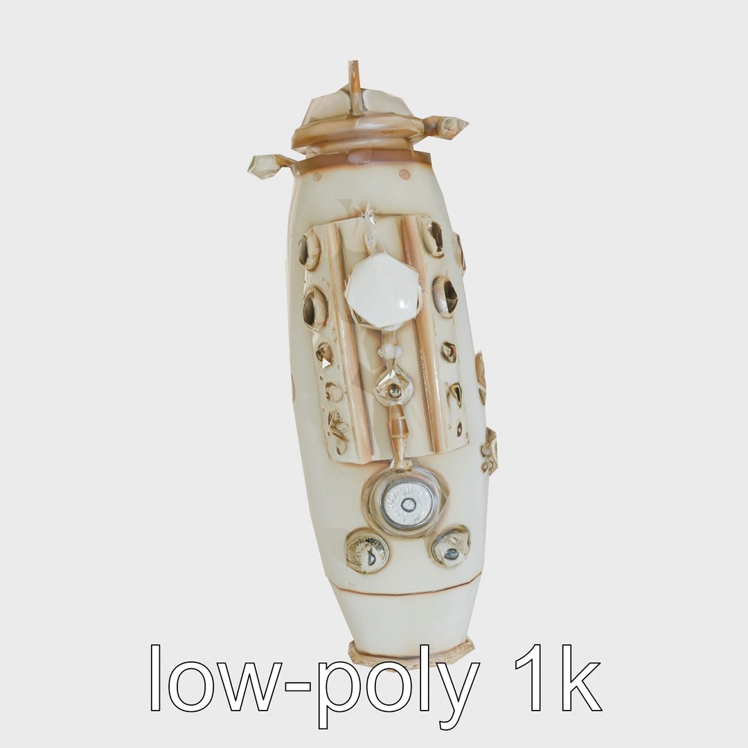 Antique Deep Diver Submarine 3D Model – Low Poly PBR Asset, FBX - View 26