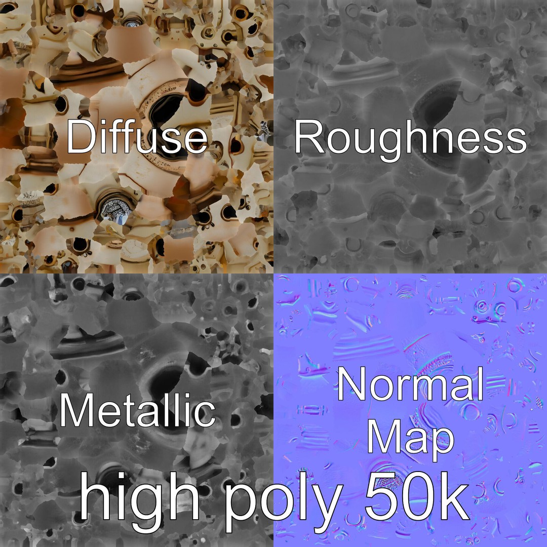 Antique Deep Diver Submarine 3D Model – Low Poly PBR Asset, FBX - View 29