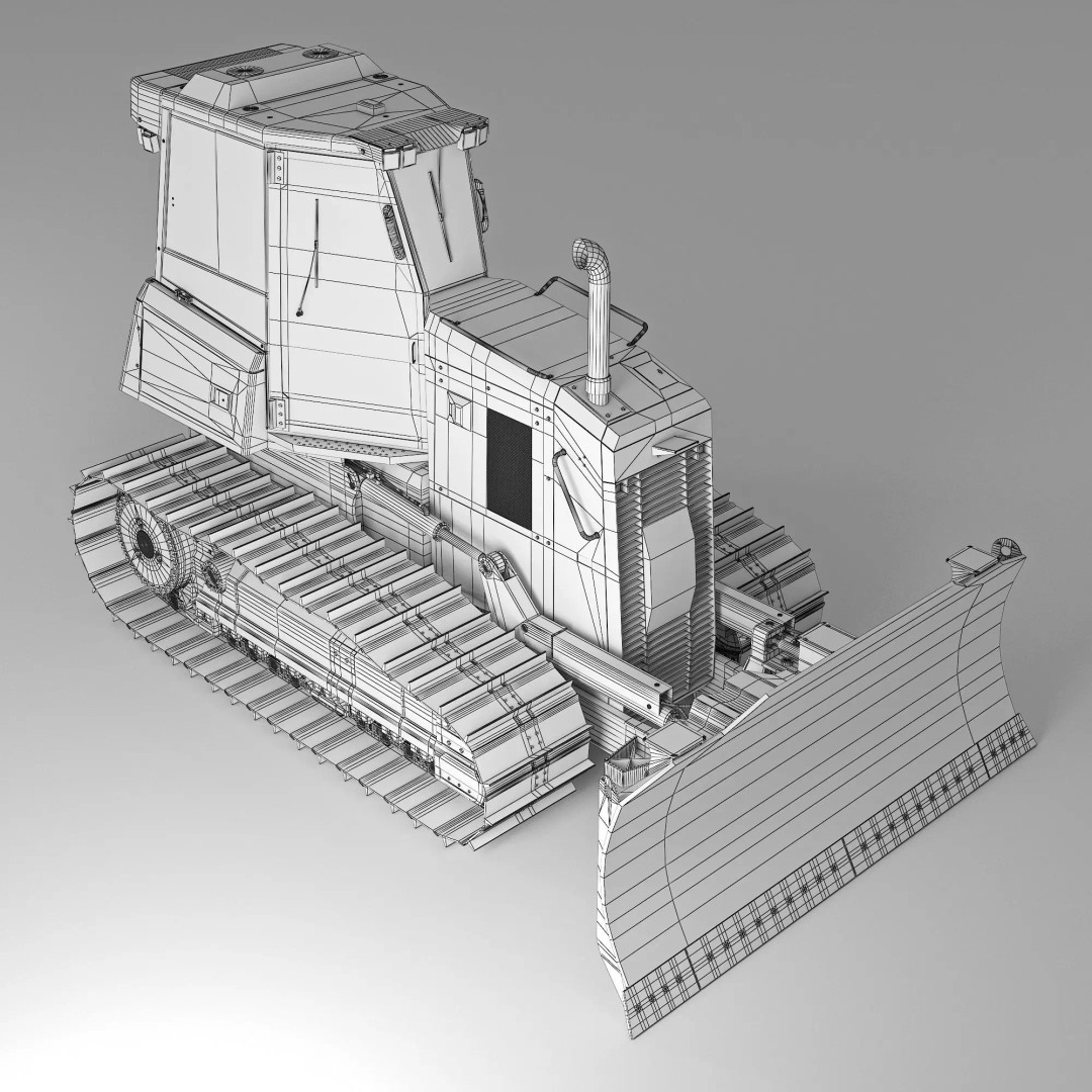Bulldozer D4 3D Model – Industrial Machinery with PBR Textures, FBX