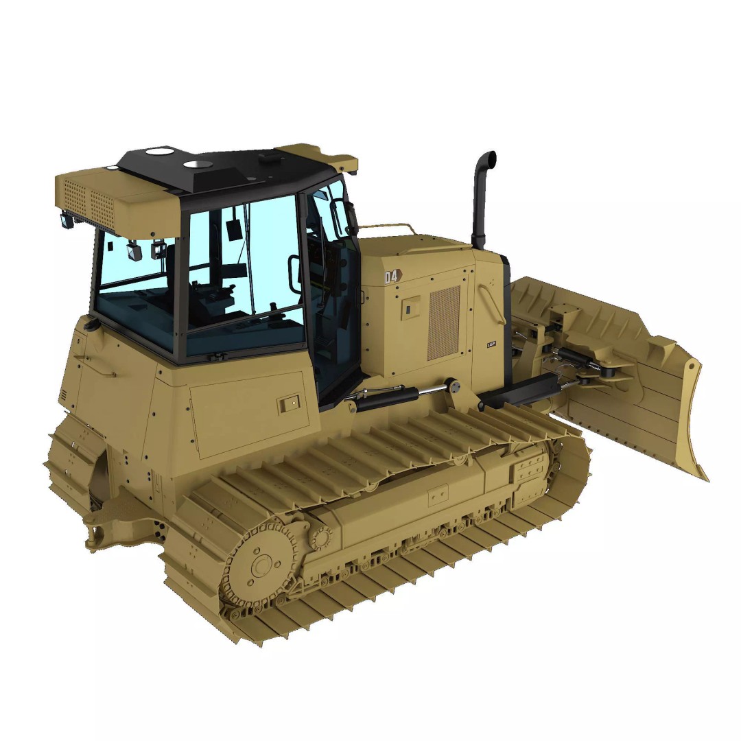 Bulldozer D4 3D Model – Industrial Machinery with PBR Textures, FBX - View 3