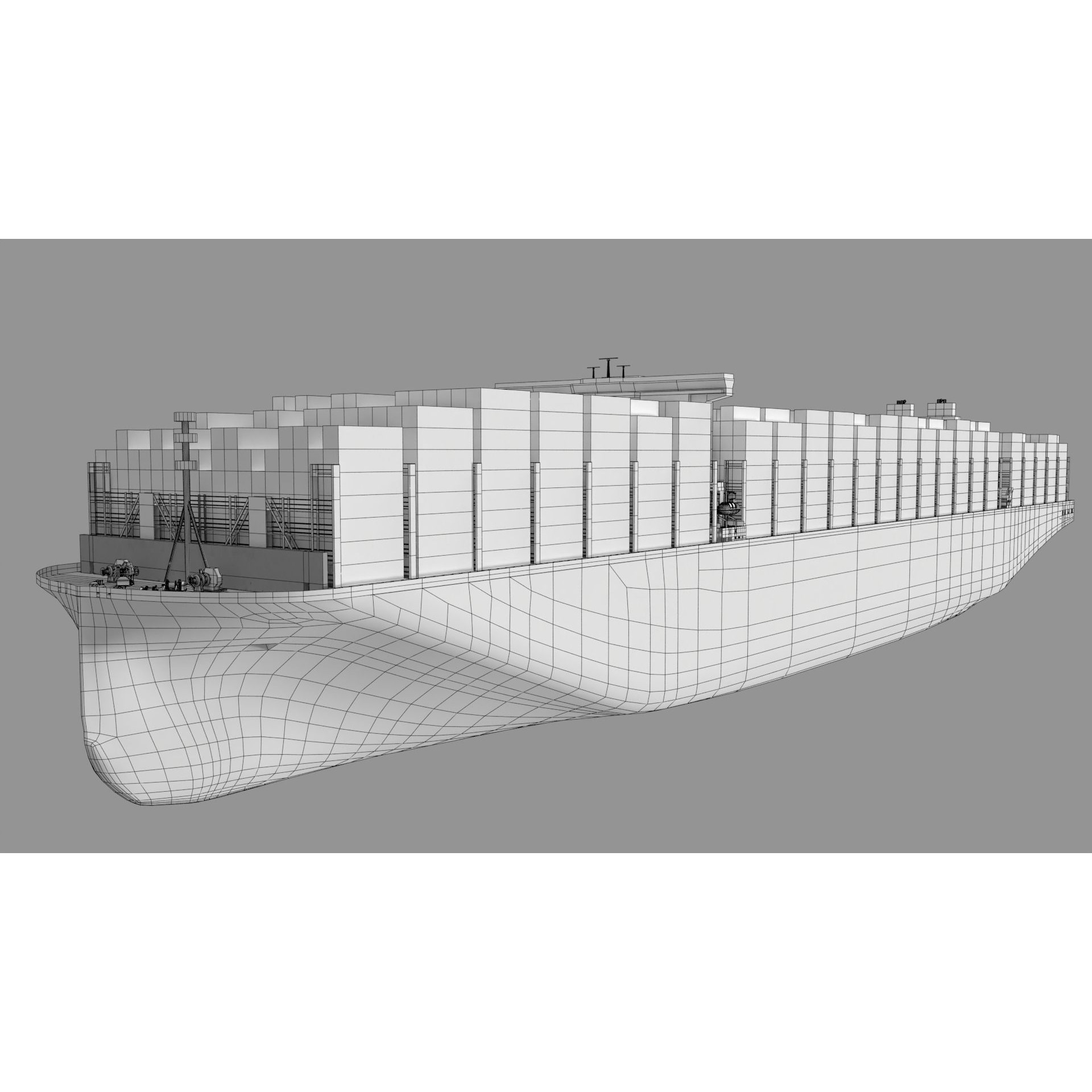 Ever Ace Container Ship - Low-Poly Game-Ready 3D Model - View 11